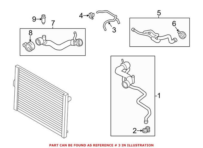 BMW Radiator Coolant Hose 17127619724